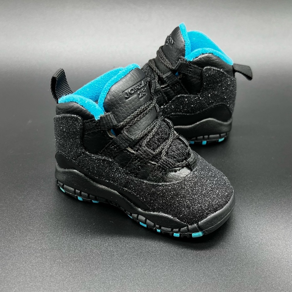 Jordan Air Jordan 10 unisex High Top Athletic Sneakers custom glitter US 4C - Picture 6 of 8